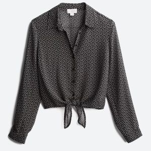 Vixbe black tie front blouse size M